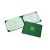 Vinyl award presentation binder with military specific seal embossed on the center front cover. Inside corner pockets and transparent protective sheets hold two certificates on each inside the front and back covers.  Green 11 x 81/2 Gold Army Seal