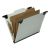 7530016816250, SKILCRAFT Classification Folder, 2 Expansion, 2 Dividers, 6 Fasteners, Letter Size, Light Green, 10/Box